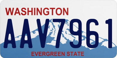 WA license plate AAV7961