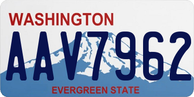 WA license plate AAV7962