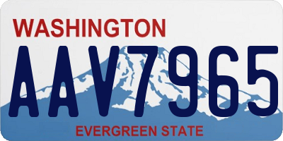WA license plate AAV7965