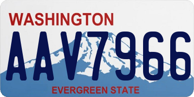 WA license plate AAV7966