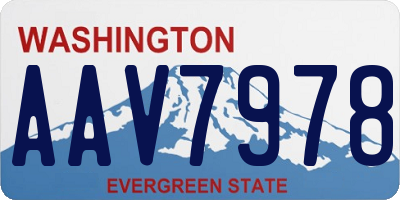 WA license plate AAV7978