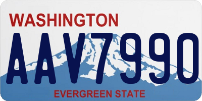 WA license plate AAV7990