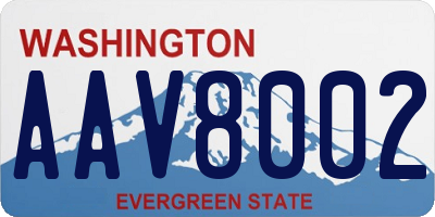WA license plate AAV8002