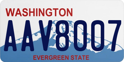 WA license plate AAV8007