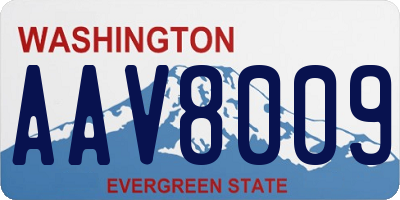 WA license plate AAV8009