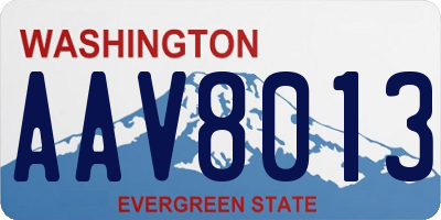 WA license plate AAV8013