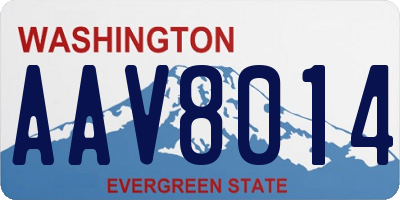 WA license plate AAV8014