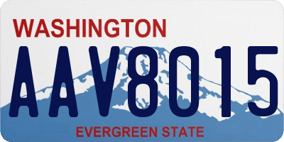 WA license plate AAV8015