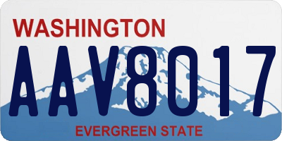 WA license plate AAV8017