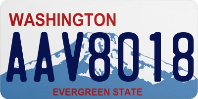 WA license plate AAV8018