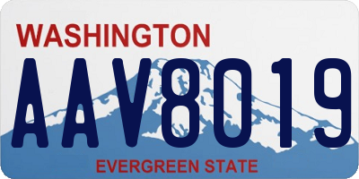 WA license plate AAV8019