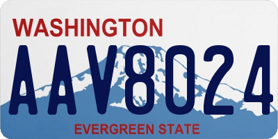 WA license plate AAV8024