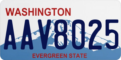 WA license plate AAV8025