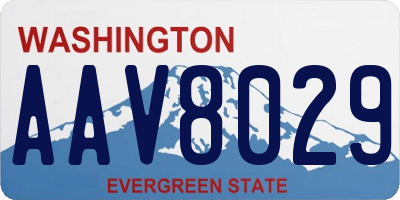 WA license plate AAV8029