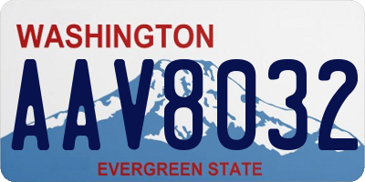 WA license plate AAV8032