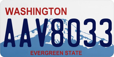 WA license plate AAV8033