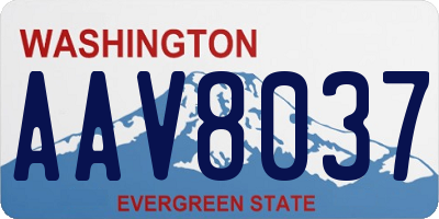 WA license plate AAV8037
