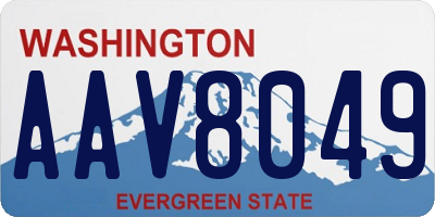 WA license plate AAV8049