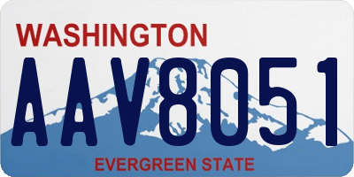 WA license plate AAV8051