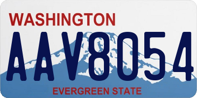 WA license plate AAV8054