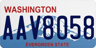 WA license plate AAV8058