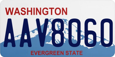 WA license plate AAV8060