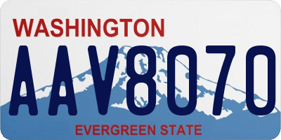 WA license plate AAV8070