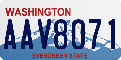 WA license plate AAV8071