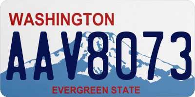 WA license plate AAV8073