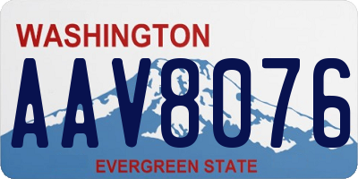 WA license plate AAV8076
