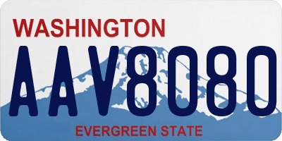 WA license plate AAV8080