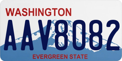 WA license plate AAV8082