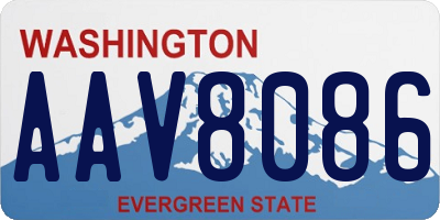 WA license plate AAV8086