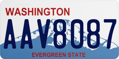 WA license plate AAV8087