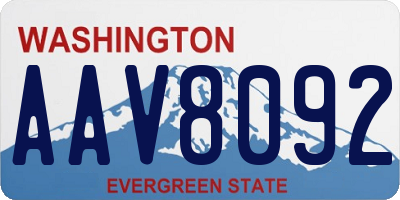 WA license plate AAV8092