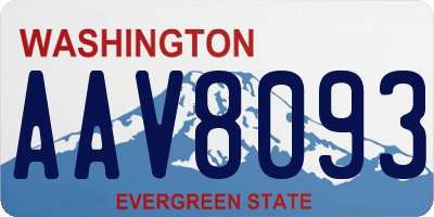 WA license plate AAV8093
