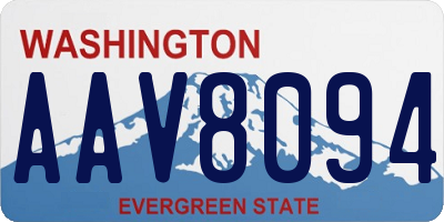 WA license plate AAV8094