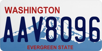 WA license plate AAV8096