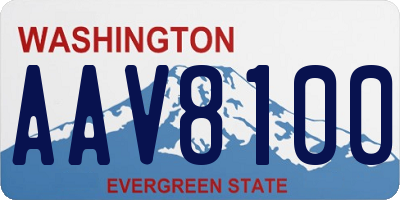 WA license plate AAV8100