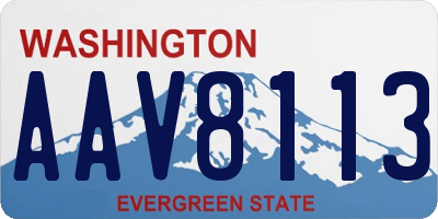 WA license plate AAV8113