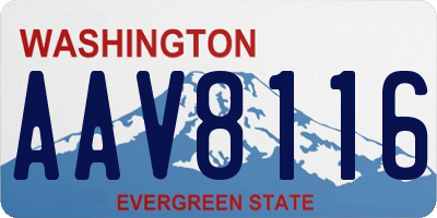 WA license plate AAV8116