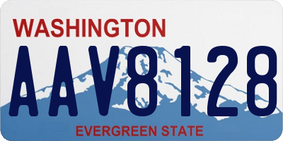 WA license plate AAV8128