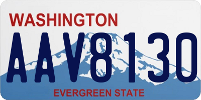 WA license plate AAV8130