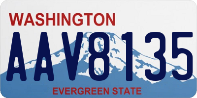 WA license plate AAV8135