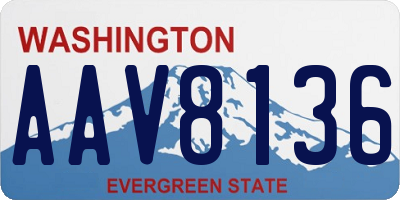 WA license plate AAV8136