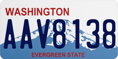 WA license plate AAV8138