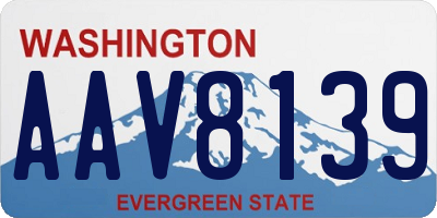 WA license plate AAV8139