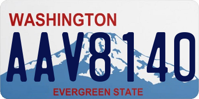 WA license plate AAV8140