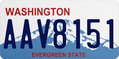 WA license plate AAV8151