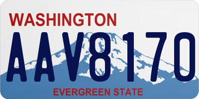 WA license plate AAV8170
